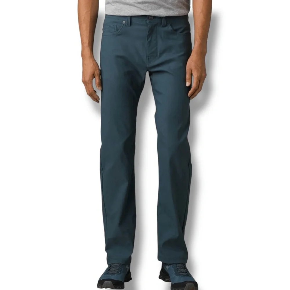 NWT - prAna Brion Pants II Mens Size 42x28 Grey Blue Trousers